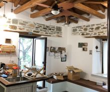 Huis te koop keuken boven Pouri Zagora Pilion Griekenland