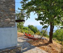 Huis te koop loungeplek met uitzicht  Pilion Pouri Zagora Griekenland
