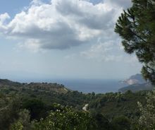 Uitzicht villa Trochala te koop Pilion Griekenland
