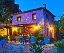 Olive Store cottage by night Pelion Greee 